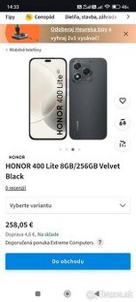 Honor 400lite šedý
