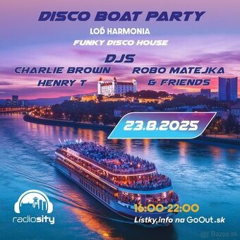 2x vstupenka na Disco Boat Party s Rádiom SiTy