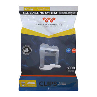 Leveling system 3mm clips (10 balení = 1000 kusov)