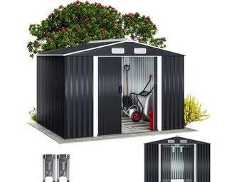 Plechový záhradný domček 260x205x180 cm šedá zelená antracit
