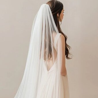 Nový svadobný závoj 2 metrový biely/ivory