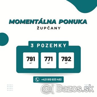 Pozemok Župčany - 3 stavebné pozemky