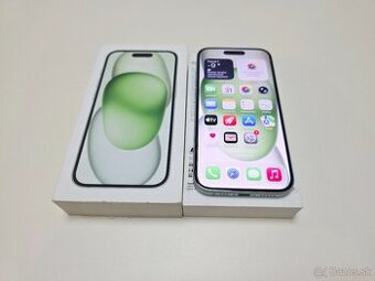 APPLE IPHONE 15 128GB GREEN ,ZDRAVIE BATERKY 100%