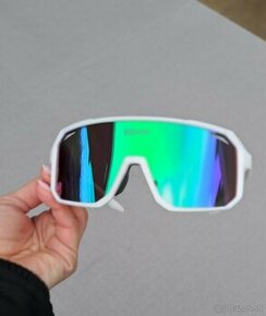Slnečné športové okuliare nové biely rámik modré sklá - 1