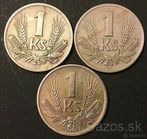 3x 1 Ks 1940, z obdobia Slovenského štátu.