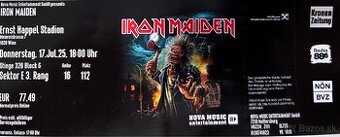 Vstupenka Iron Maiden