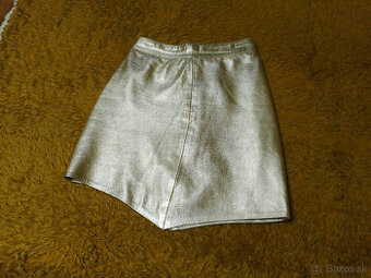 dievčenská zlatá koženková suknička 134-140cm