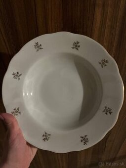 6x retro porcelan. hlboky tanier. set