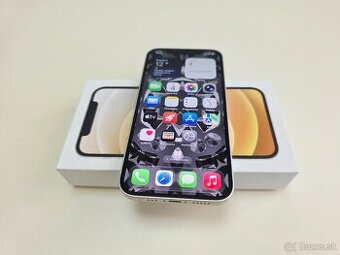 APPLE IPHONE 12 WHITE 64GB,ZDRAVIE BATERKY 100%