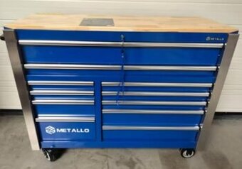 Dielenský vozík METALLO PRO s náradím – 11 zásuviek / komple