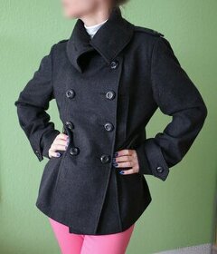Zimný antracitový kabát New Look veľ. 42 - 1