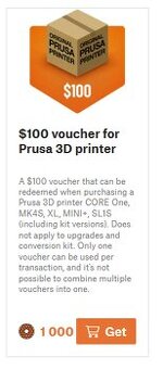 100 eur zľavový kupón na prusa 3D tlačiareň