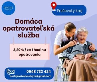 Opatrovanie seniorov a ŤZP – 8 hodín denne (Po–Pia)