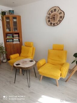 Žlté polohovacie kreslá nové spolu 300 €
