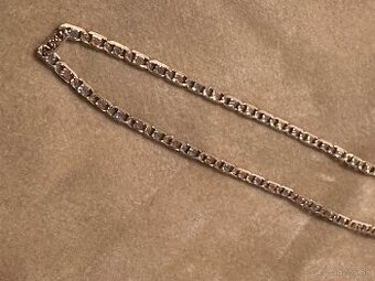 Krátka zlata retiazka trojfarebna 14kt zlato - 1