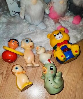 Retro piskajuce hračky gumotex