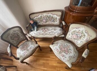 Čajový set - čalúnená stolička, French Louis style