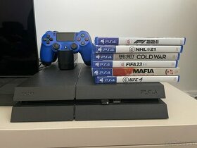 PS4 + 2 ovládače, hry a nabíjacia stanica
