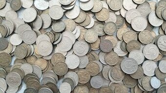 2kg československé mince, 445ks konvolut minci,