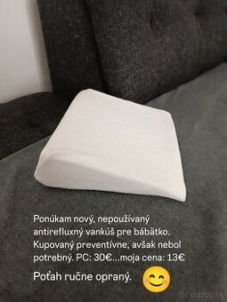 Antirefluxný vankúš pre bábätko
