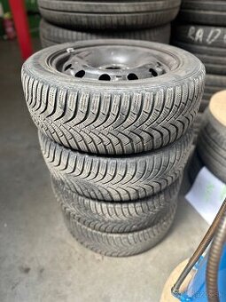 Plechove disky 5x100 r15 + pneu 195/55 r15 zimné