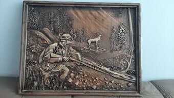 Drevený obraz Poľovnicke motivy 81×62cm.hr.4cm