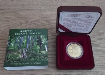Zlatá zberateľská minca 100 € Karpatske bukove pralesy 2015