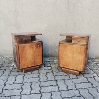 Retro nočné stolíky Halabala Art Deco Vintage