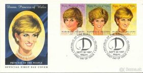 Poštové známky, filatelia: Anglicko, Lady Diana, FDC obálky