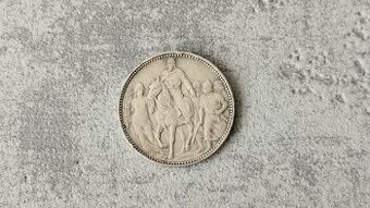 Stříbrná mince 1 koruna 1896 příchod Maďarů - AG střibro.