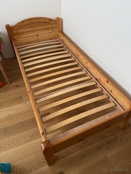 drevena masivna postel 90x200 + rost + madrac