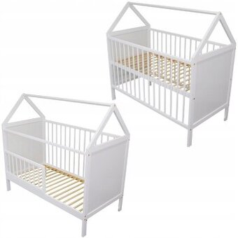 Detská postielka domček 120x60 so zábranou navyše