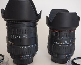 Objektívy Sigma  28-200mm, a 24-70mm  pre Nikon.