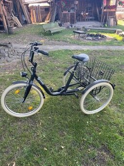 Cestný trojkolesový bicykel.