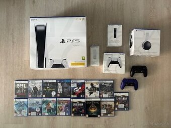 PREDAM/ VYMENIM PLAYSTATION 5 + 2 OVLADAČE + HRY -