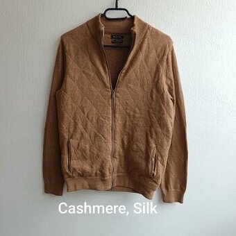 Massimo Dutti hnedý kardigán na zips sveter mikina M