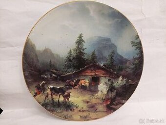 Zberatelsky porcelanovy tanier motiv mastal kravy priroda