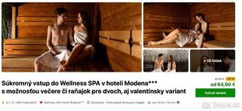 120 min. Súkromný wellness SPA pre 1 – 2 osoby, Bratislava