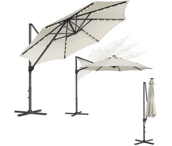 🌞 OTOČNÝ ZÁHRADNÝ SLNEČNÍK – SONGMICS (Ø 300 cm, UV 50+, bé