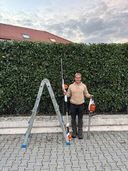 Úprava záhrad a živých plotov, vypiľovanie tují, kosenie