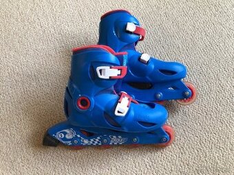 Detské kolieskové korčule Oxelo, nastaviteľná veľkosť 32-34