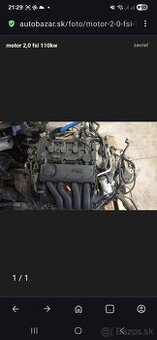 Motor 2.0 FSI 110KW  BVY kompletný