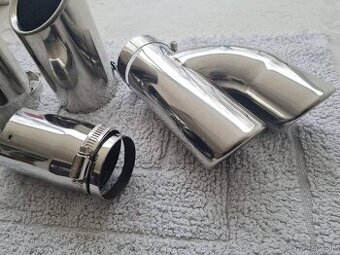 NEREZOVÉ a ČIERNE koncovky na výfuk - dvojitá koncovka