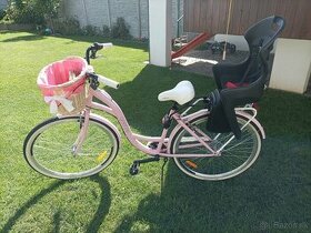 Mestský retro bycikel + detská sedačka 2 + detský bicykel