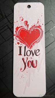 Záložka do knihy - "I LOVE YOU" - 3 farby