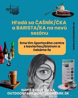 Čašník/čka, Barista/ka do športového centra  Outdoorpark