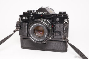 Canon A-1, FD 50mm/1,8, Power Winder A-Predané