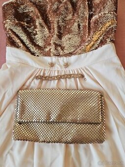 Elegantné spoločenské šaty s doplnkami