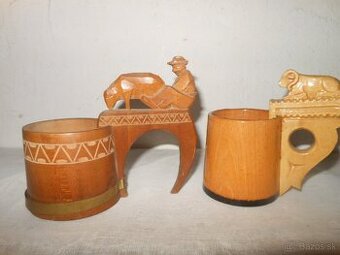 Predám drevené vyrezávané črpáky s bačom a ovečkou
