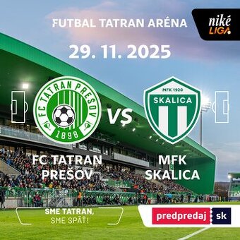 Predam 2x vstupenku na FC Tatran - MFK Skalica